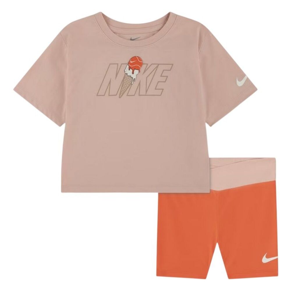 Nike Childrens/Kids Ice Cream T-Shirt & Shorts Set / Orange/Beige